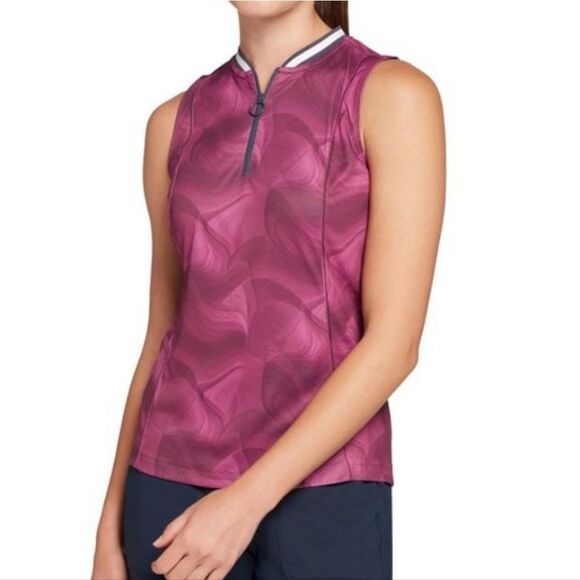 Slazenger Women's Blade Collar Sleeveless Golf Polo Activewear Pullover Purple - Picture 2 of 10